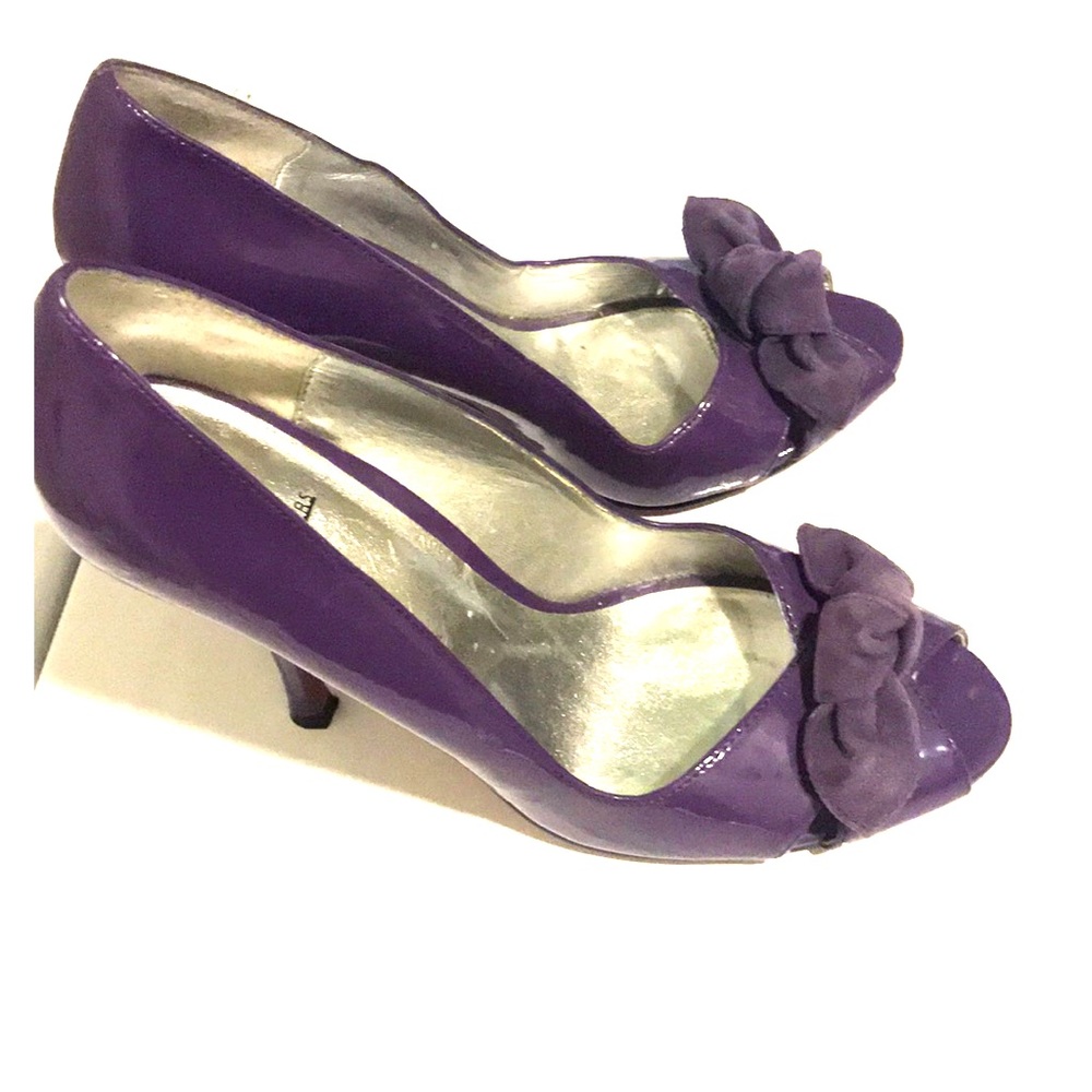 Purple Peep toe heels